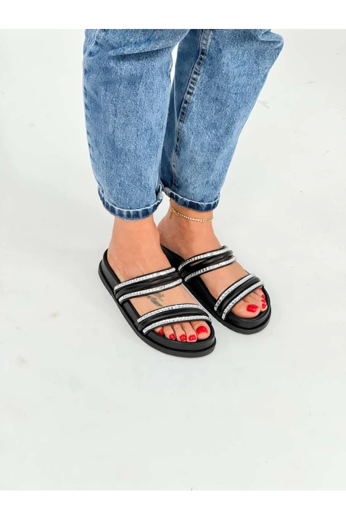Rasteira Birken KVentura Amsterdã  Preto