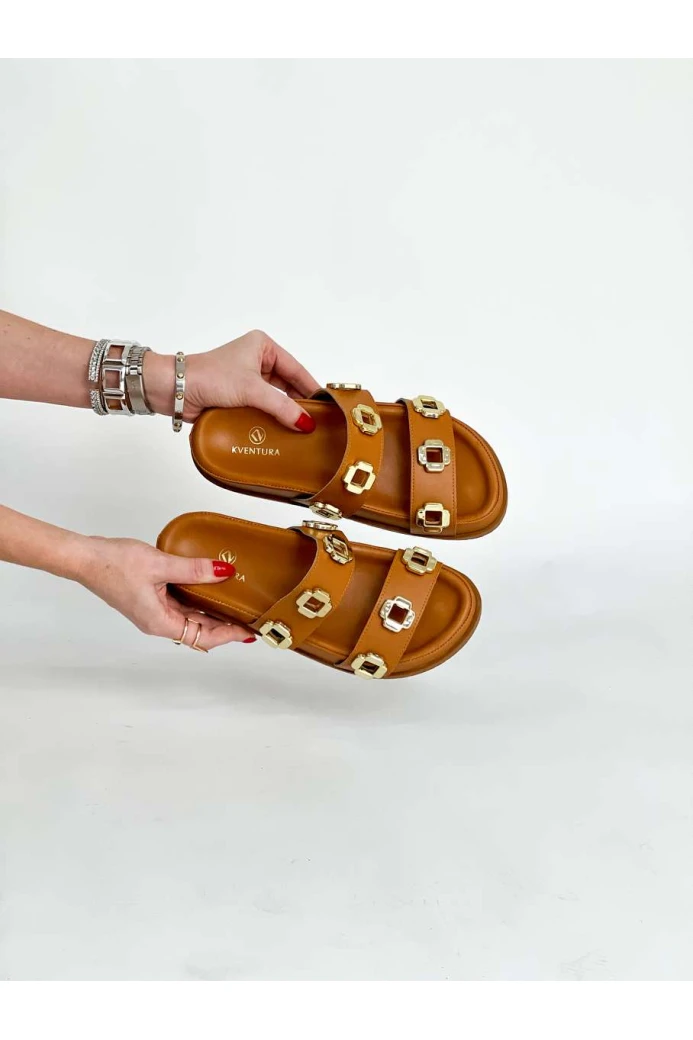 Rasteira Kventura Amsterddã 5710  Camel
